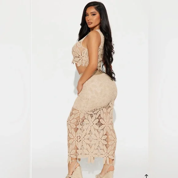 Lily Crochet Skirt Set - Cream - Picture 3 of 3